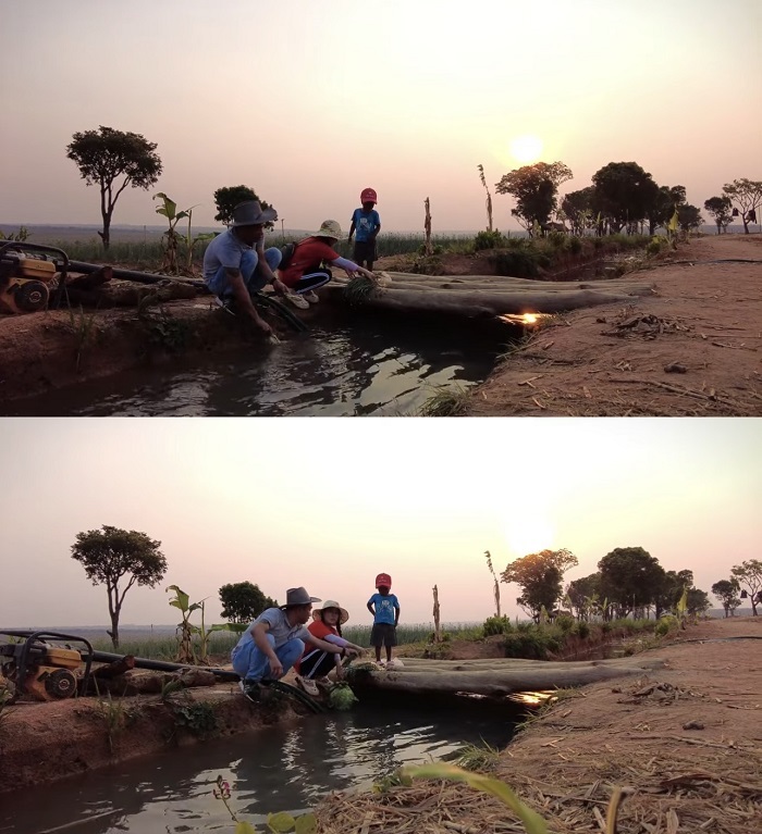  
Khung cảnh bình yên, thơ mộng lúc chiều hoàng hôn buông tại trang trại của Quang Linh Vlogs. (Ảnh: Cắt từ YouTube Vợ Chồng Nhà Nhân - JP And FAMILY Cuộc Sống Ở Nhật)