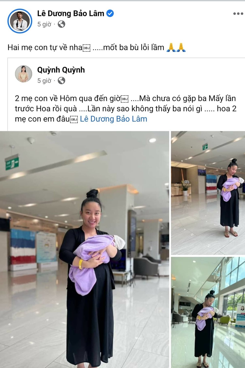  
Dù thế, trong thời điểm bà xã cùng con trai xuất viện, nam diễn viên lại không thể ở bên. (Ảnh chụp màn hình Lê Dương Bảo Lâm)  - Tin sao Viet - Tin tuc sao Viet - Scandal sao Viet - Tin tuc cua Sao - Tin cua Sao