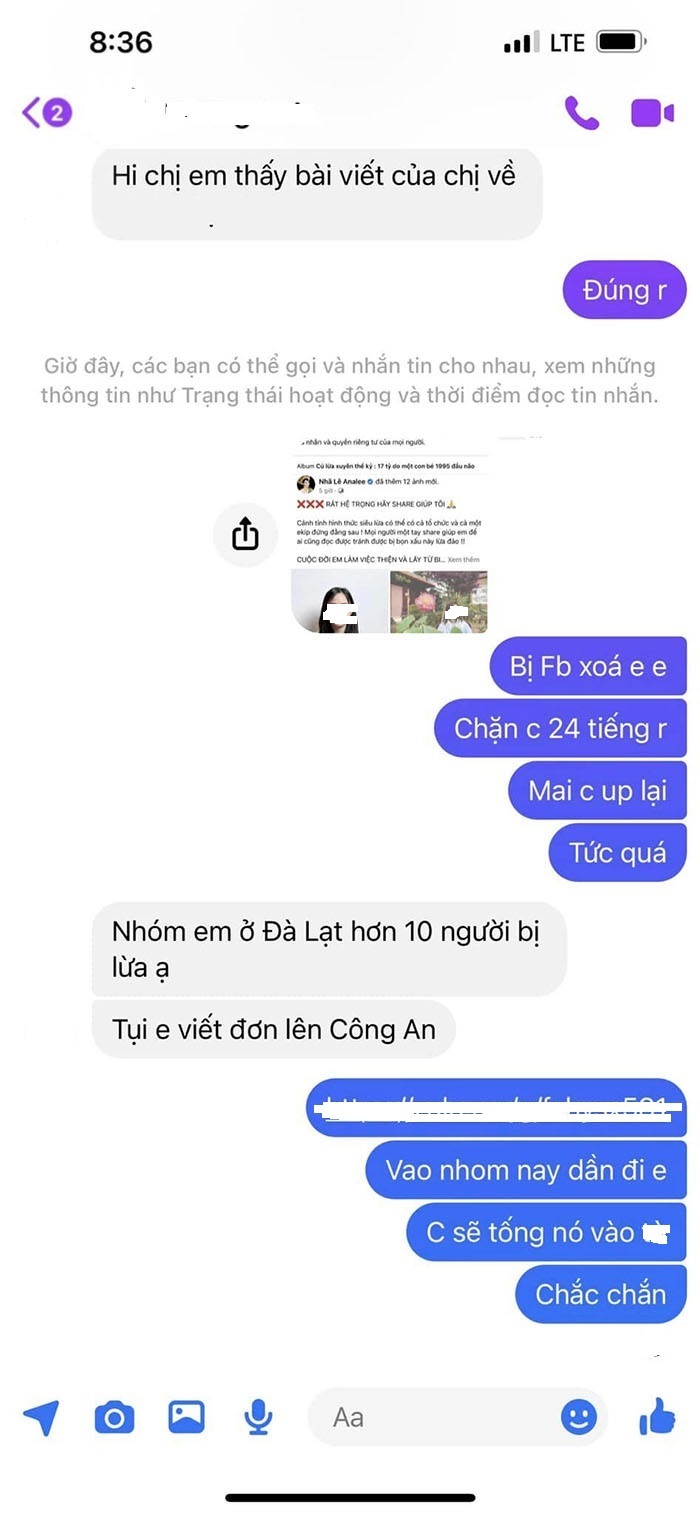  
Một nhóm 10 nạn nhân bị V.A lừa lên tiếng. (Ảnh: FB Nhã Lê Analee)