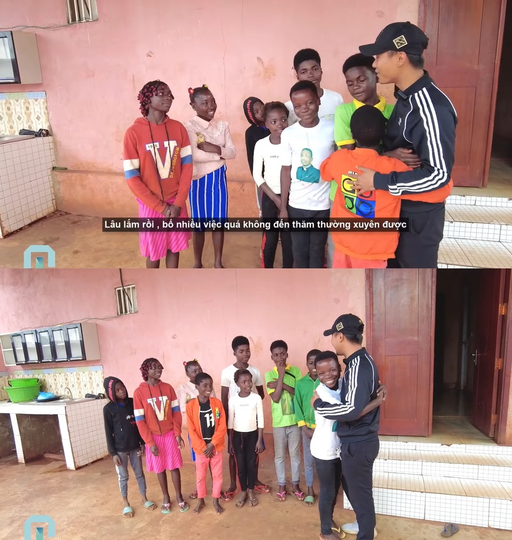  
Anh xin lỗi vì không thể gặp mặt các con thường xuyên do bận nhiều việc. (Ảnh: Chụp màn hình YouTube Quang Linh Vlogs)