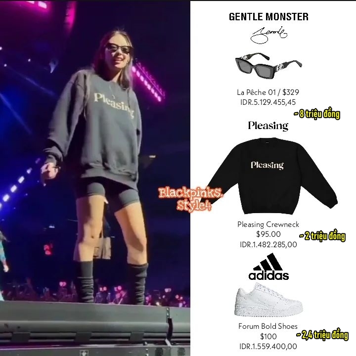  
Jennie mang chiếc mắt kính do chính cô nàng và Gentle Monster hợp tác thiết kế. (Ảnh: Instagram @blackpinks.style4)