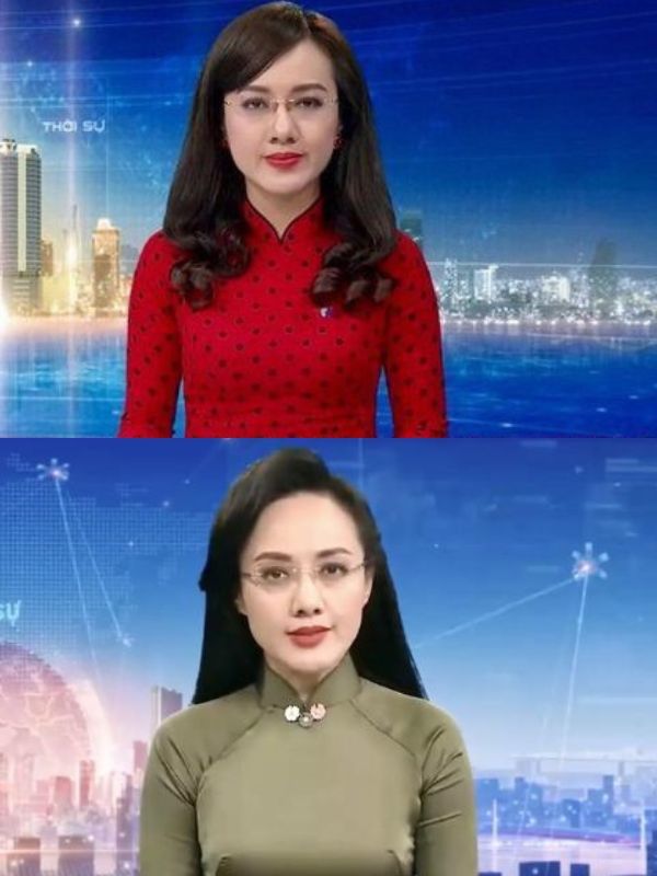    Hình ảnh mái tóc của BTV Hoài Anh đã in sâu vào tâm trí người xem. (Ảnh: VTV)
