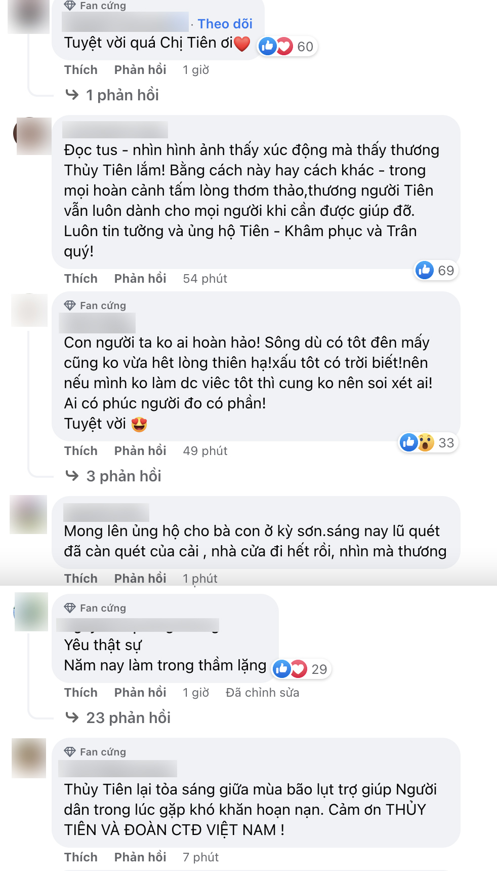  Khán giả dành nhiều lời khen ngợi cho hành động đẹp của Thủy Tiên. (Ảnh: FB Nghệ An) - Tin sao Viet - Tin tuc sao Viet - Scandal sao Viet - Tin tuc cua Sao - Tin cua Sao
