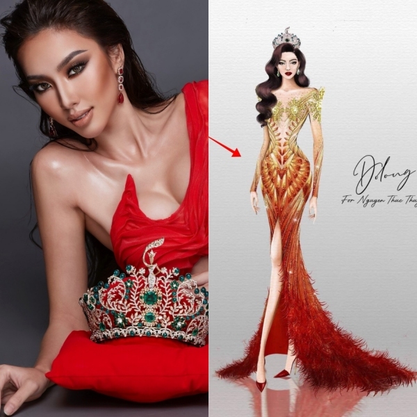 Đầm dạ hội tôn dáng siêu đẹp của nhà thiết kế Việt theo chân Hoa hậu Khánh  Vân đến Miss Universe
