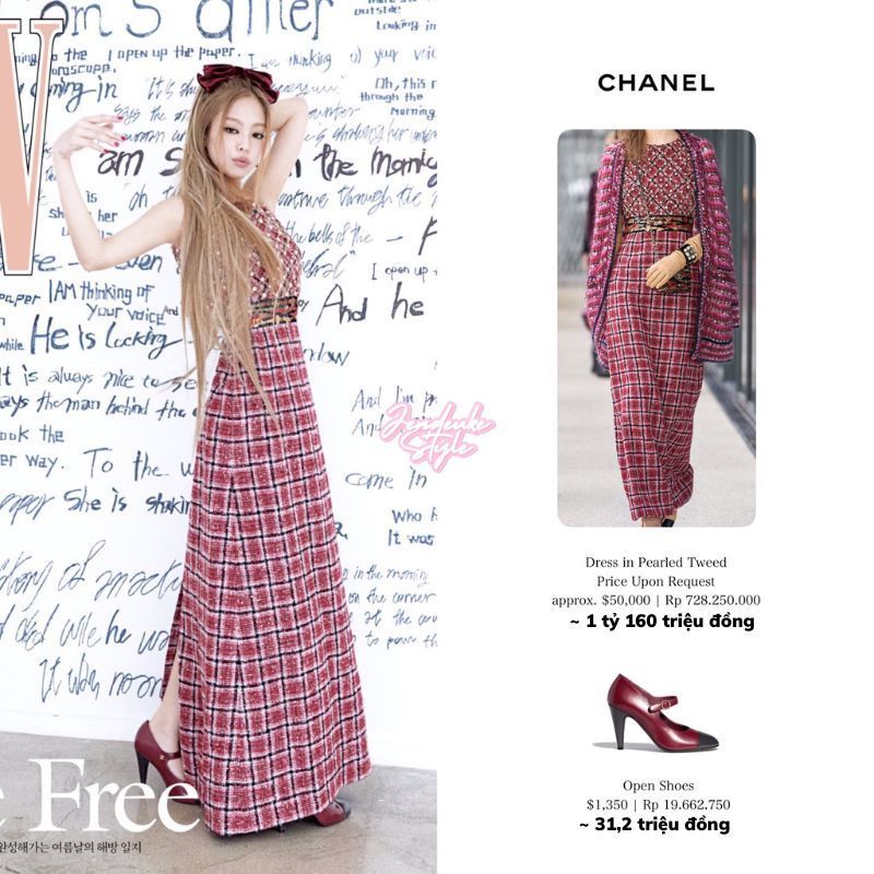 
Chiếc váy của Chanel mà Jennie diện giá trị lên đến hơn 1 tỷ đồng. (Ảnh: Jendeuke Style)