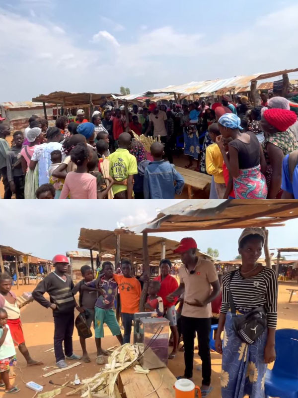  Lindo bán nước mía Việt Nam ở chợ bản Angola. (Ảnh: Chụp màn hình YouTube Lindo Vlogs - Cuộc Sống ở Châu Phi)