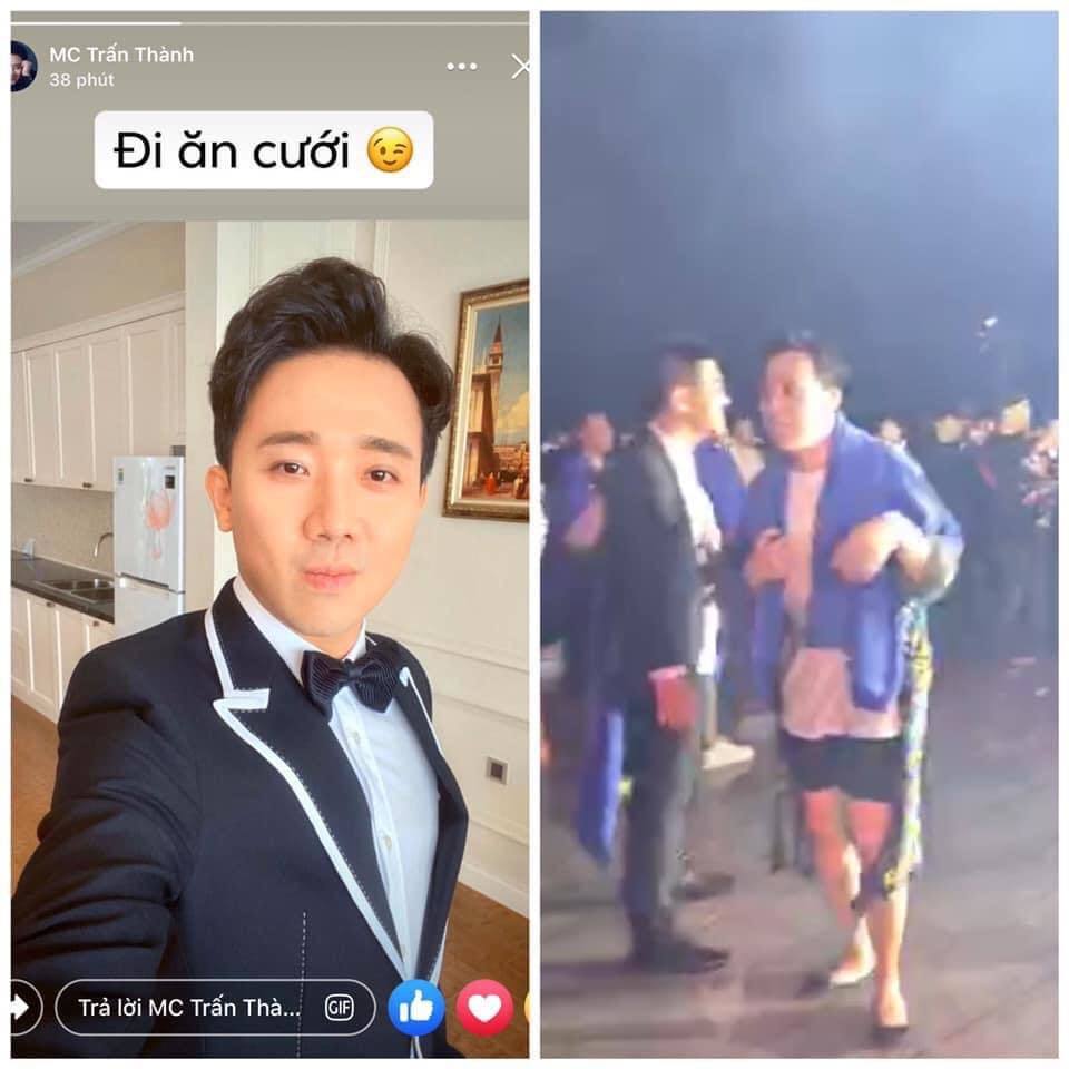 Tại đám cưới Đông Nhi, Trấn Thành cũng tả tơi không kém. (Ảnh: FB Mai Hồng Ngọc) - Tin sao Viet - Tin tuc sao Viet - Scandal sao Viet - Tin tuc cua Sao - Tin cua Sao
