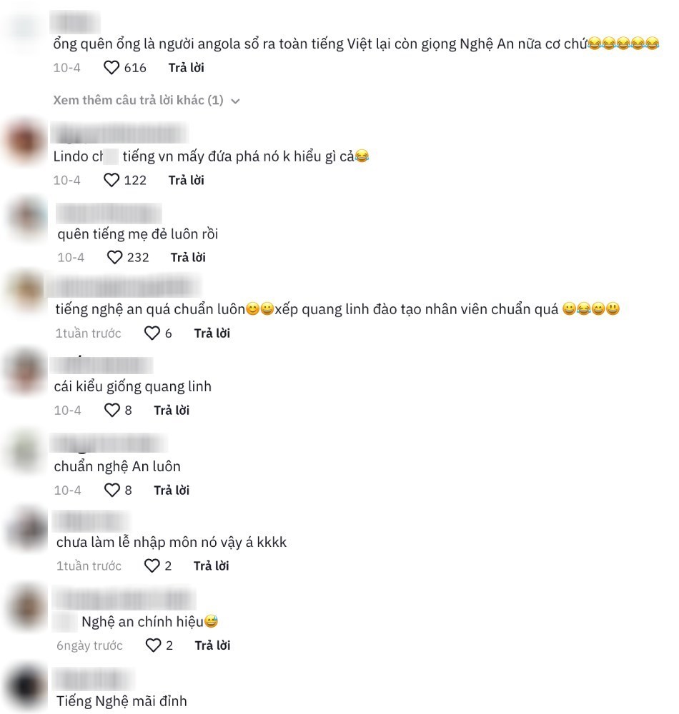  
Dân tình bình luận sôi nổi phía dưới đoạn clip. (Ảnh: TikTok Angola Cuộc Sống Ở Châu Phi)
