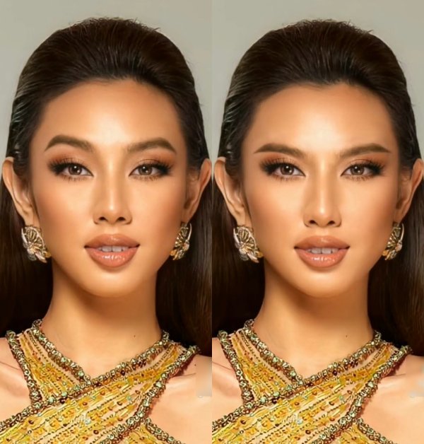 Nhan sắc tự nhiên của nàng hậu 9x vẫn là hoàn hảo nhất. (Ảnh: FB Nguyễn Thúc Thùy Tiên + Chụp màn hình TikTok jocelyeditt)