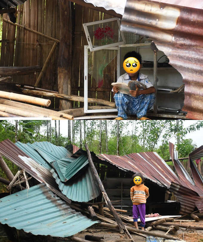  
Rất nhiều em nhỏ mất nhà sau cơn bão lũ vừa qua. (Ảnh: Dân Trí)
