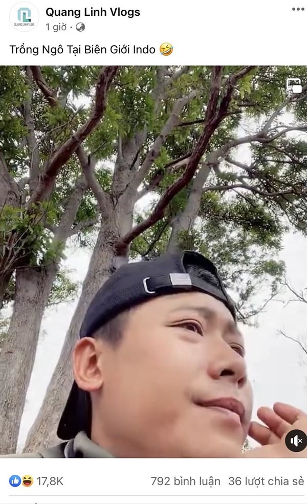  
Quang Linh khiến dân tình bật cười với gương mặt trầm tư, biểu cảm "khó đỡ". (Ảnh: Chụp màn hình Fanpage Quang Linh Vlogs)