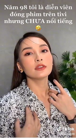  
Bảo Thanh gia nhập dàn sao Việt đu trend cực chất. (Ảnh: TikTok @baothanhh)