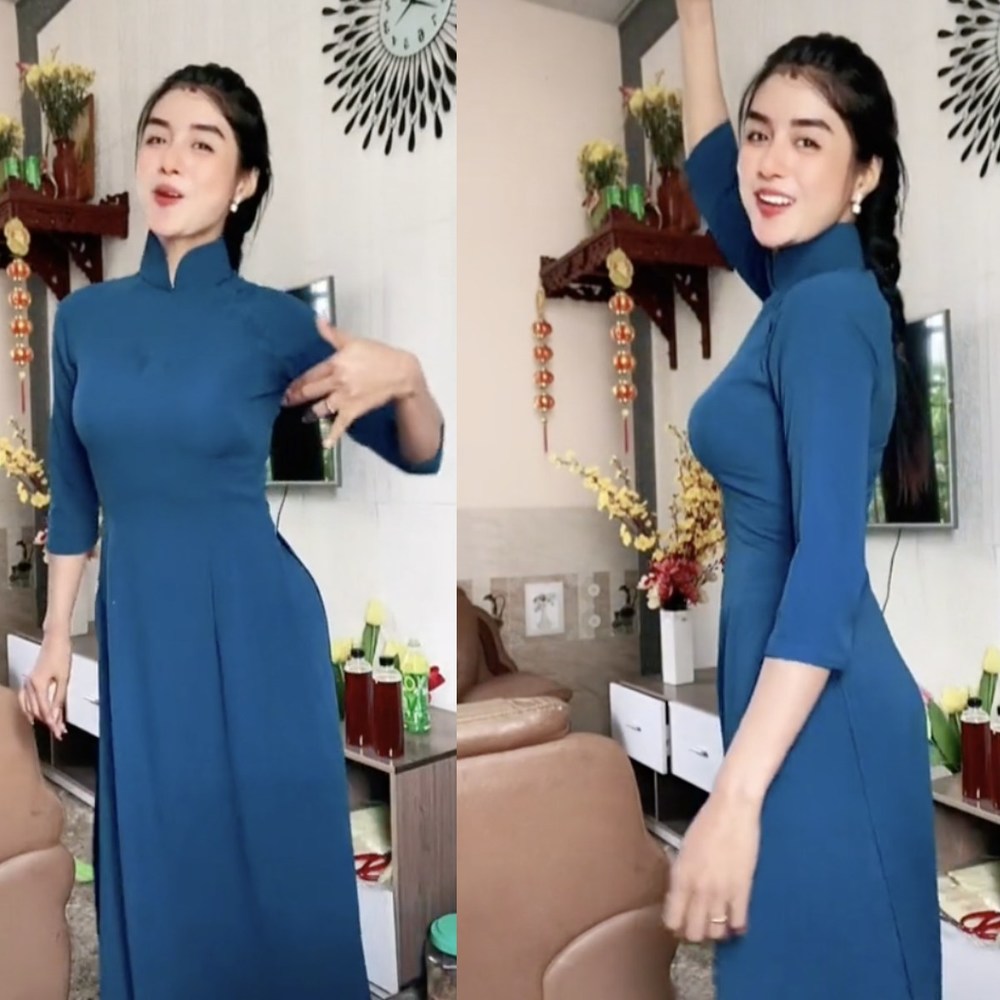  
Ngoại hình "hút mắt" của cô giáo Út Diên. (Ảnh: TikTok Bé Đẹp)