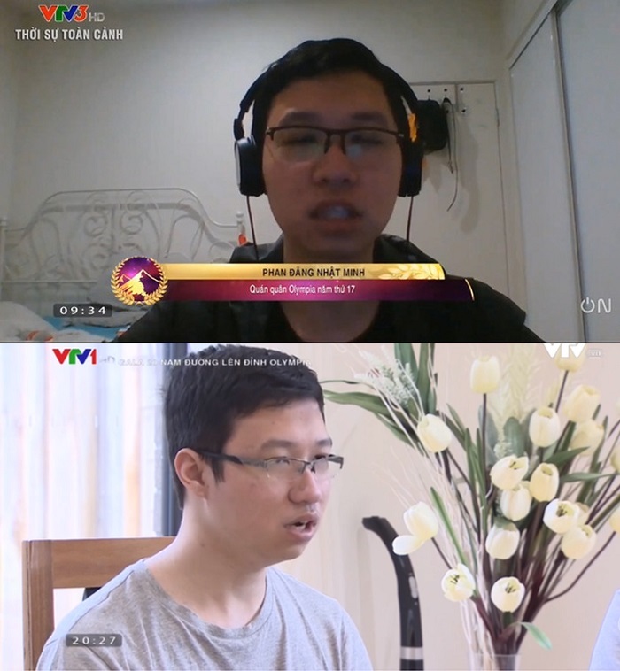  
Nhật Minh sống khá kín tiếng, thỉnh thoảng chỉ xuất hiện trong các chương trình của VTV. (Ảnh cắt từ clip VTV)