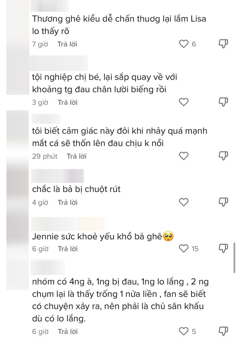  
Fan lo lắng cho sức khỏe của main rapper nhà BLACKPINK. (Ảnh: Chụp màn hình TikTok jungg2104)