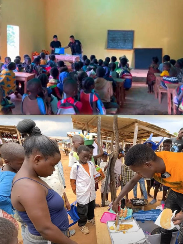  
Họ hòa mình vào cuộc sống của bà con châu Phi bằng cách giới thiệu những món ăn quê hương hay dạy họ những bài hát Việt Nam. (Ảnh: Chụp màn hình YouTube Lindo Vlogs - Cuộc Sống ở Châu Phi/Chụp màn hình TikTok U.)