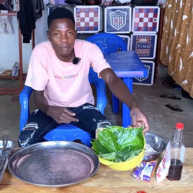  
Lindo chuẩn bị đầy đủ nguyên liệu cần thiết. (Ảnh: Chụp màn hình YouTube Lindo Vlogs)