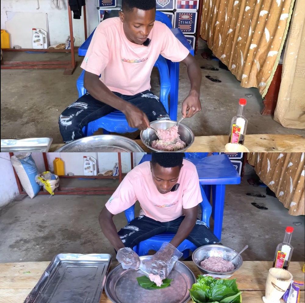  
Anh chàng chế biến món ăn cũng rất thành thục. (Ảnh: Chụp màn hình YouTube Lindo Vlogs)