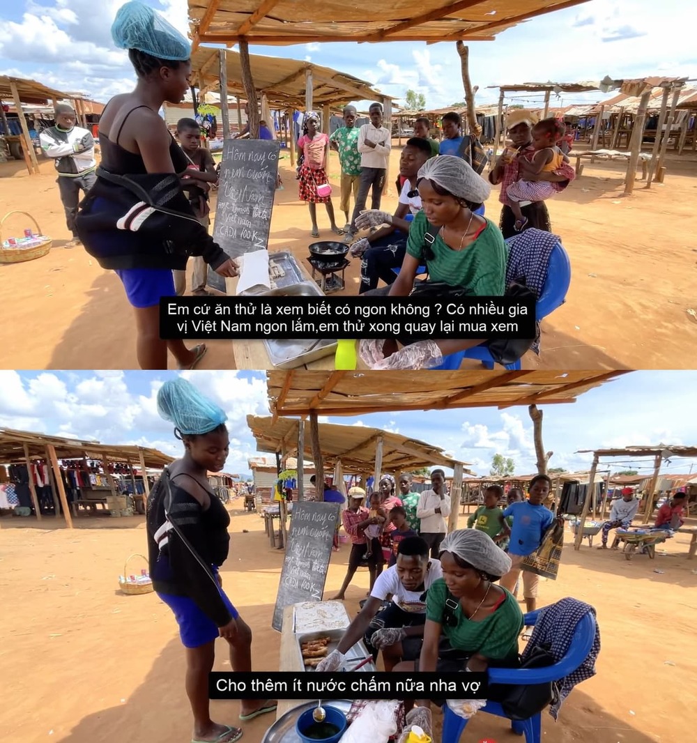  
Mùi hương hấp dẫn của nem cuốn đã thu hút những vị khách đầu tiên. (Ảnh: Chụp màn hình YouTube Lindo Vlogs)