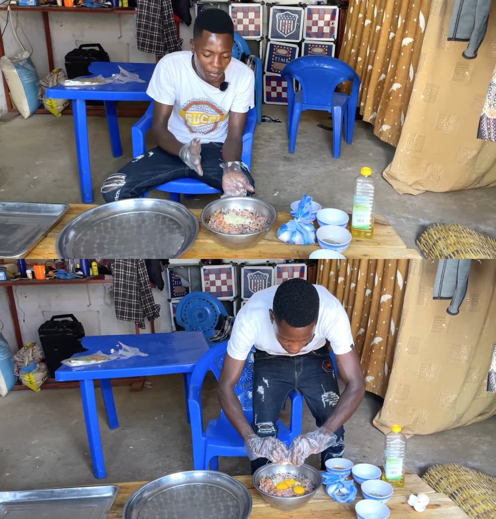  
Lindo tiếp tục thử sức làm món nem cuốn Việt Nam. (Ảnh: Chụp màn hình YouTube Lindo Vlogs)