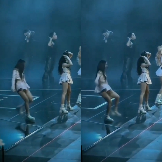  
Jennie bật ngửa ra sau khi đang nhảy. (Ảnh: Chụp màn hình Instagram @sheisa.blinks)