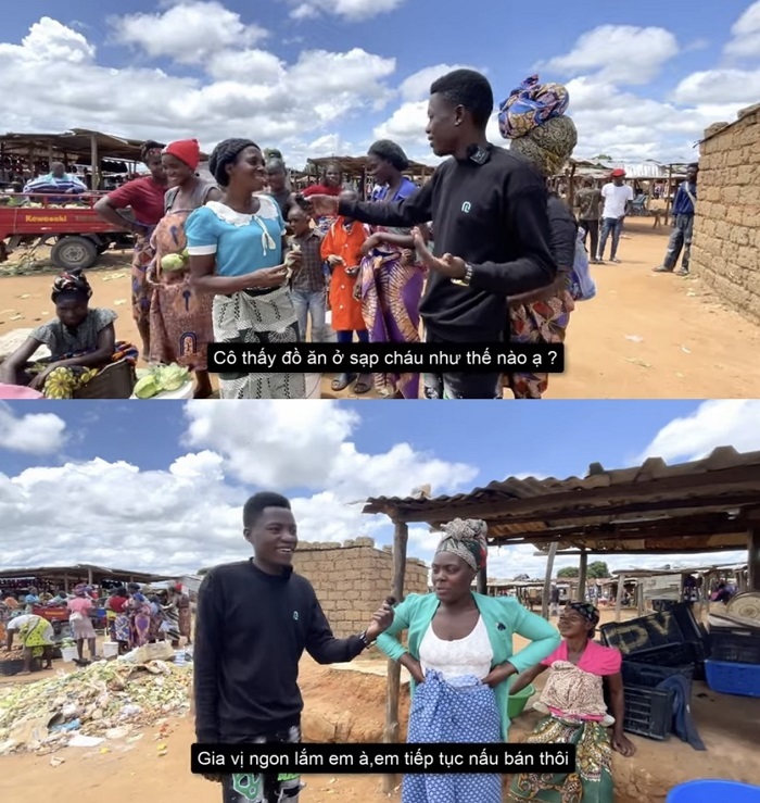  Ai nấy đều khuyến khích Lindo tiếp tục mở bán. (Ảnh: YouTube Lindo Vlogs - Cuộc Sống ở Châu Phi)