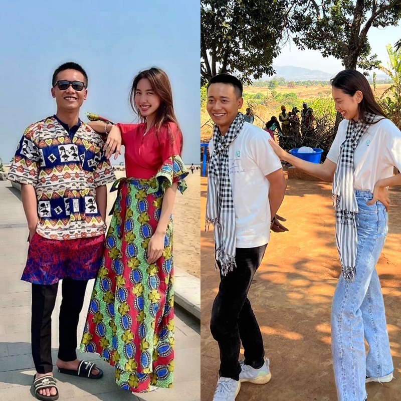  
Cả hai đã có cơ hội hợp tác làm chung dự án khi Thùy Tiên đến Angola làm từ thiện. (Ảnh: FB Nguyễn Thúc Thùy Tiên)