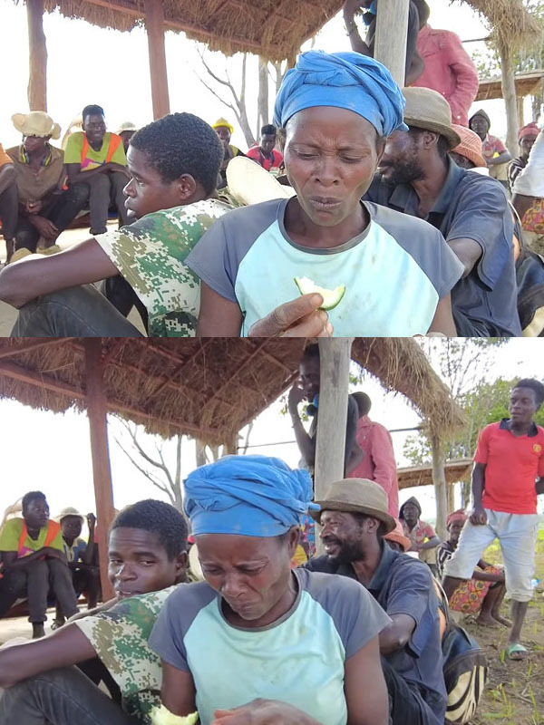  Nhiều người cũng không ăn được món này. (Ảnh: Chụp màn hình Quang Linh Vlogs - Cuộc Sống ở Châu Phi)