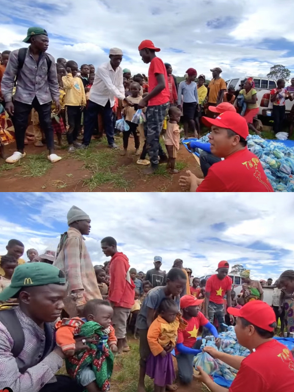  Các em nhỏ cũng có phần. (Ảnh: Chụp màn hình Đông Paulo Vlogs - Cuộc Sống ở Châu Phi)