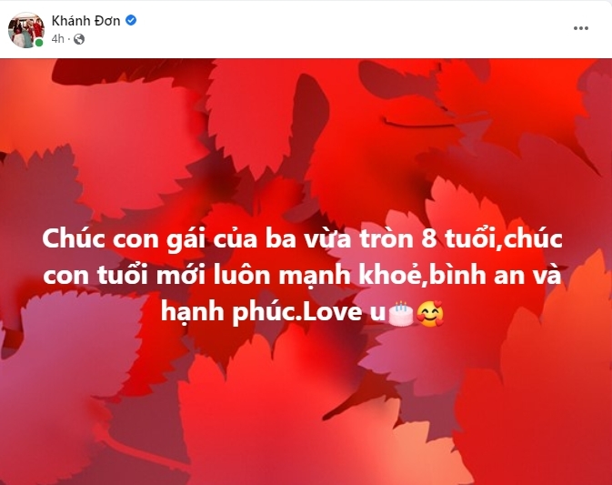  
Khánh Đơn dành lời chúc sinh nhật đến con gái chưa từng được gặp mặt. (Ảnh: FB Khánh Đơn)