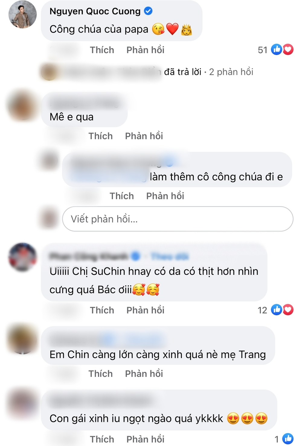  
"Chính chủ" Cường Đôla cũng thể hiện sự u mê dành cho con gái. (Ảnh: Chụp màn hình FB Đàm Thu Trang)