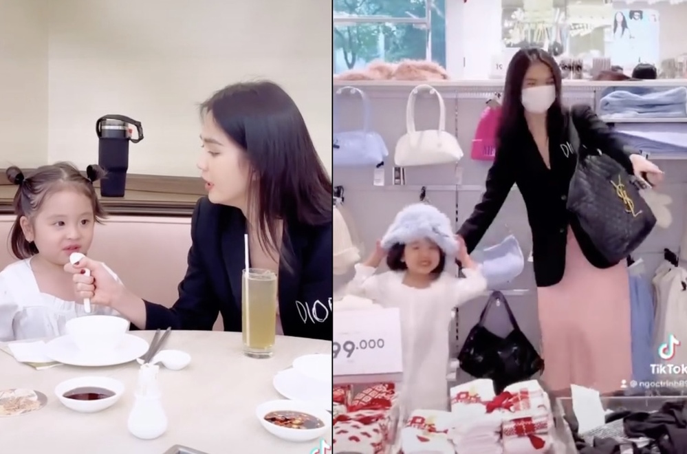  
Cô dẫn bé đi shopping và ăn uống. (Ảnh: TikTok ngoctrinh89) - Tin sao Viet - Tin tuc sao Viet - Scandal sao Viet - Tin tuc cua Sao - Tin cua Sao