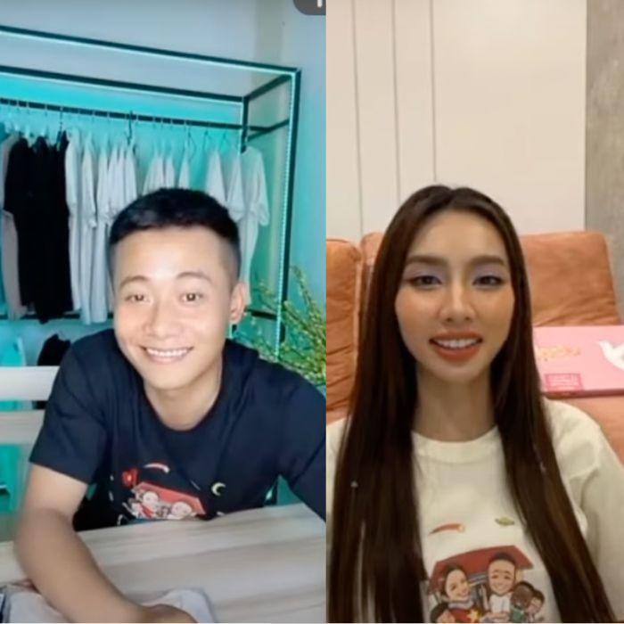  
Thùy Tiên đã tạo bất ngờ cho Quang Linh trong livestream gần đây. (Ảnh: TikTok P.S.C.P)