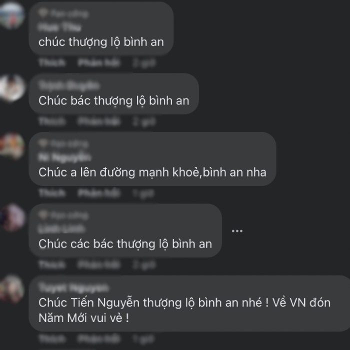  
Nhiều người gửi lời chúc thượng lộ bình an với nam YouTuber. (Ảnh: FB Tiến Nguyễn)
