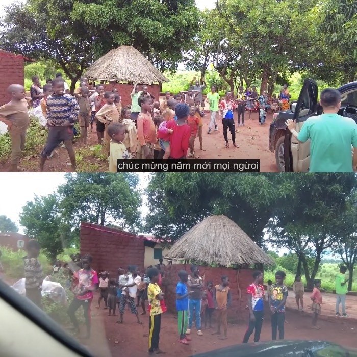  
Mọi người bịn rịn, đứng nhìn theo anh. (Ảnh: YouTube Tiến Nguyễn)