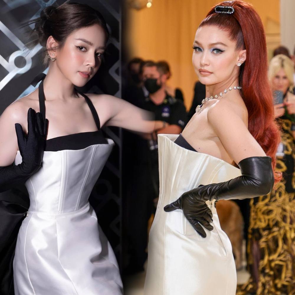 Dù vậy, mỹ nhân gốc Đà Nẵng bị phát hiện sao chép trang phục của người mẫu nổi tiếng. (Ảnh: Facebook DJ Mie)