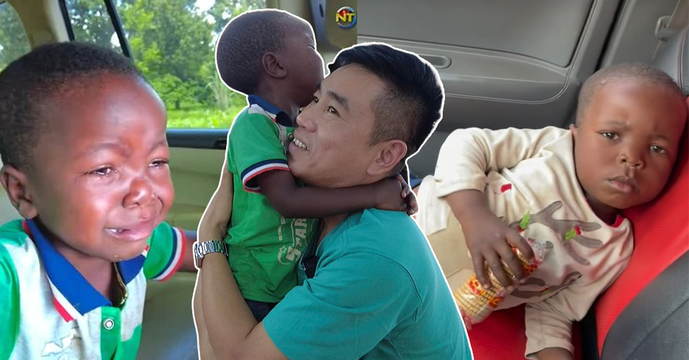  
Nhìn cậu bé khóc, ai cũng xót xa. (Ảnh: Team Châu Phi)
