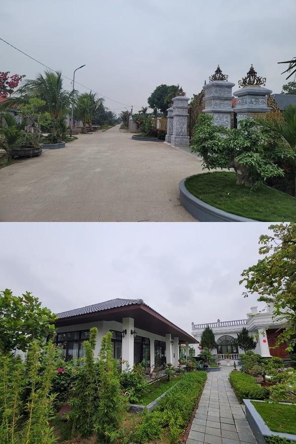  
Lối vào căn biệt thự là trải nhiều cây xanh. (Ảnh: Người Đưa Tin)