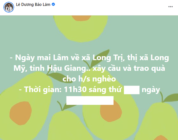  
Dương Lâm chia sẻ về chuyến đi. (Ảnh: FB Lê Dương Bảo Lâm)