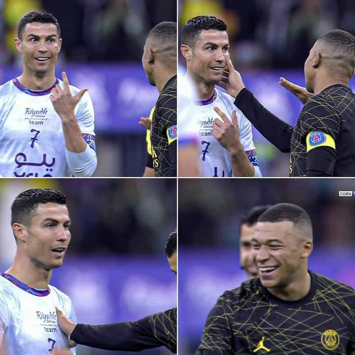  Tình huống giữa Ronaldo và Mbappe khiến nhiều fan bóng đá thích thú. (Ảnh: Al Nassr)