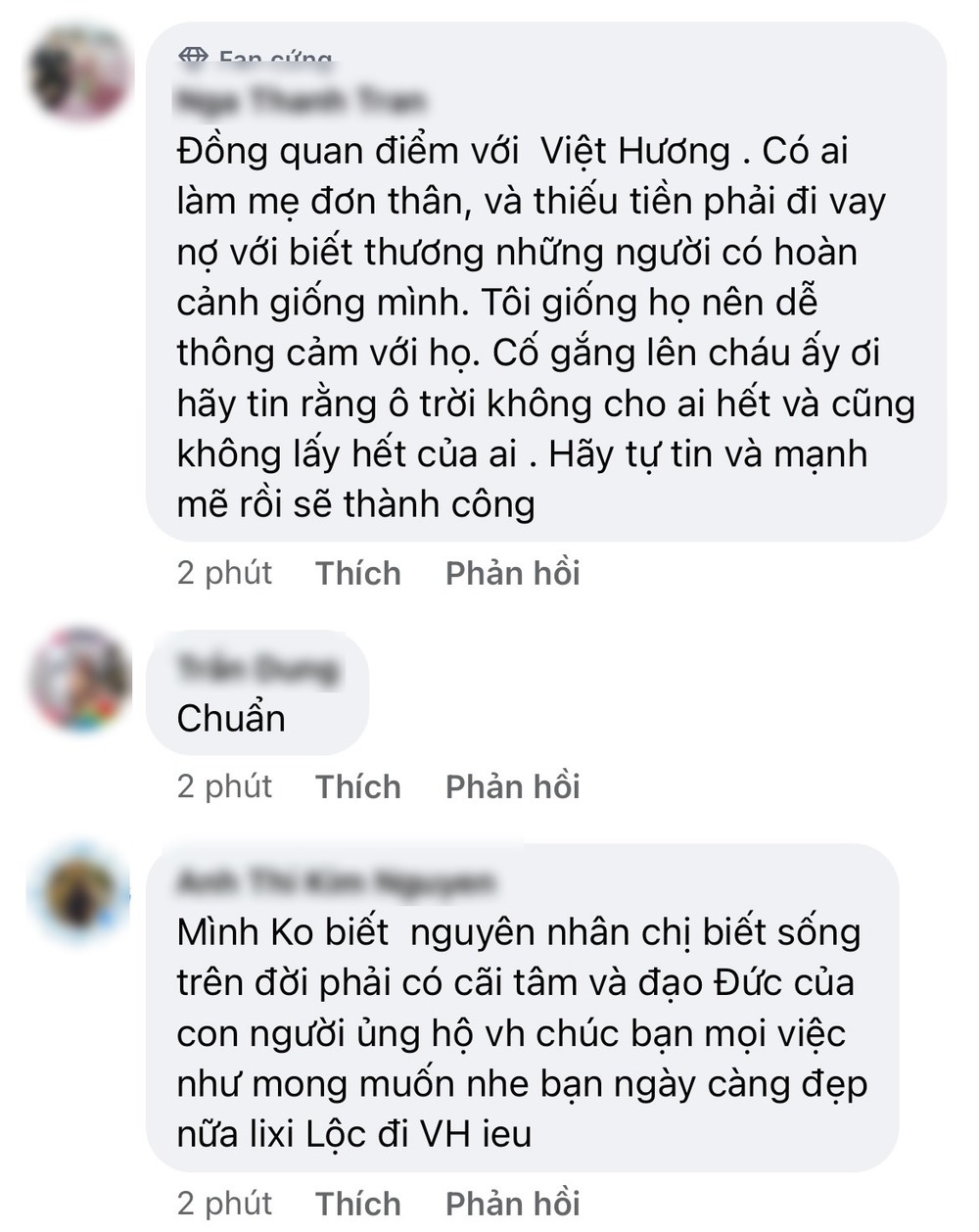  
Nhiều bình luận ủng hộ quan điểm của Việt Hương. (Ảnh: FB Việt Hương) - Tin sao Viet - Tin tuc sao Viet - Scandal sao Viet - Tin tuc cua Sao - Tin cua Sao