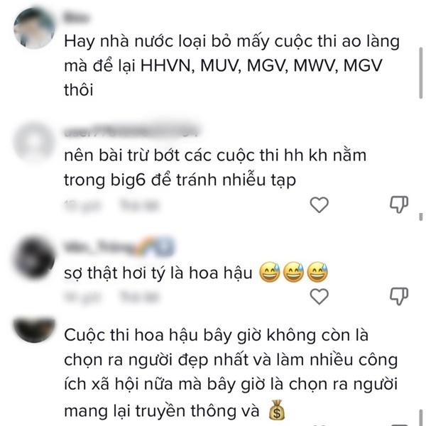  
Số khác ngán ngẩm với tình trạng cuộc thi Hoa hậu "mọc" như nấm sau mưa. (Ảnh: Chụp màn hình TikTok VN Universe)