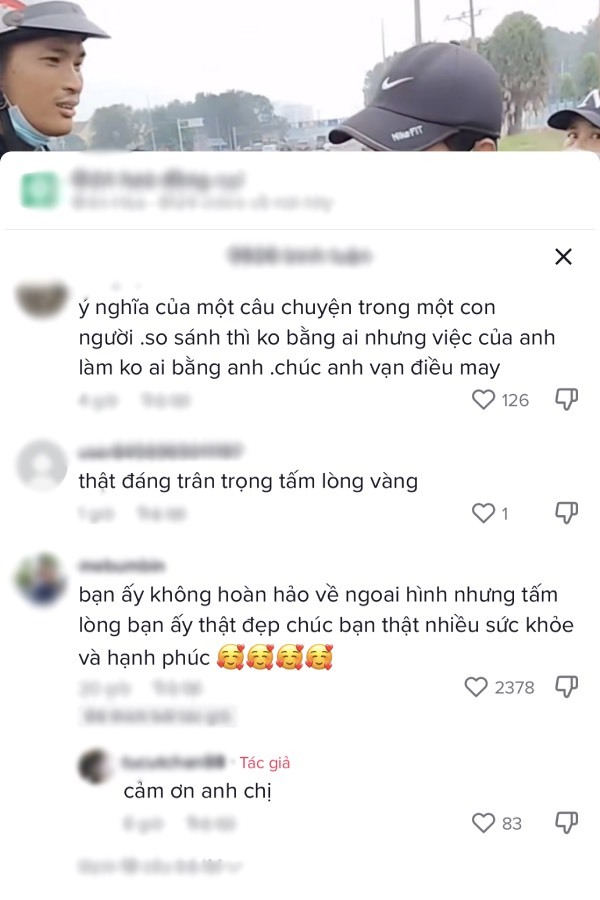  Tấm lòng của anh lái xe đã nhận được nhiều lời khen của mọi người. (Ảnh: Chụp màn hình TikTok T.C.C)