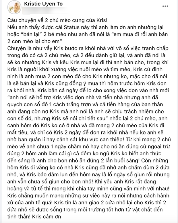  
Nam diễn viên bị bạn gái cũ tố đối xử tệ sau chia tay. (Ảnh: Chụp màn hình FB Kristie Uyen To) - Tin sao Viet - Tin tuc sao Viet - Scandal sao Viet - Tin tuc cua Sao - Tin cua Sao