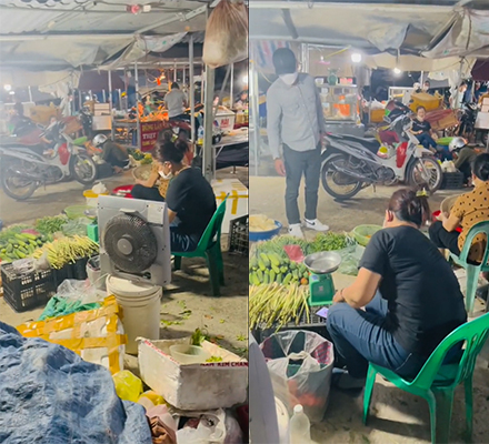  
Sau 4 năm đi Đài Loan, ngày trở về anh giả làm khách mua rau để tạo bất ngờ cho mẹ. (Ảnh: Đ.C)