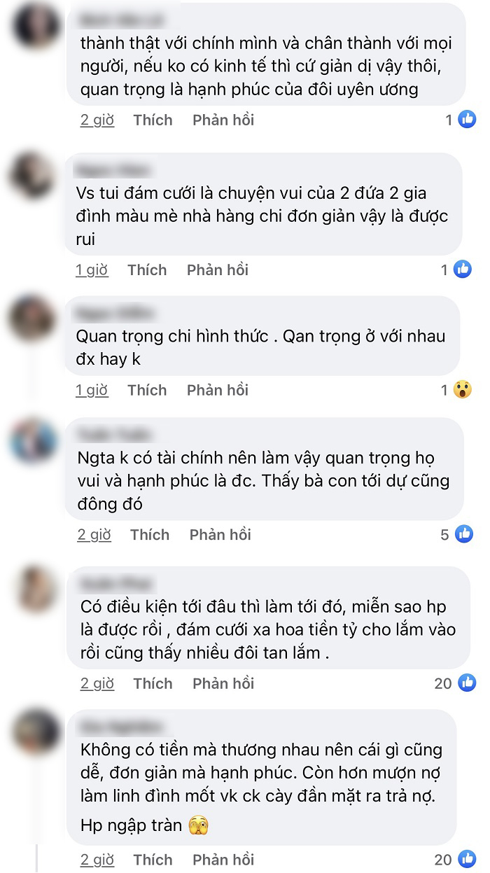  
Nhiều người cho rằng đám cưới không cần quá cầu kỳ, chỉ cần hai người thực sự hạnh phúc là đủ. (Ảnh: Chụp màn hình Tiin)