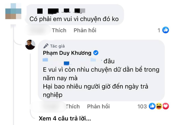  
Nam diễn viên còn vui vẻ trả lời bình luận. (Ảnh: FB Duy Khương)