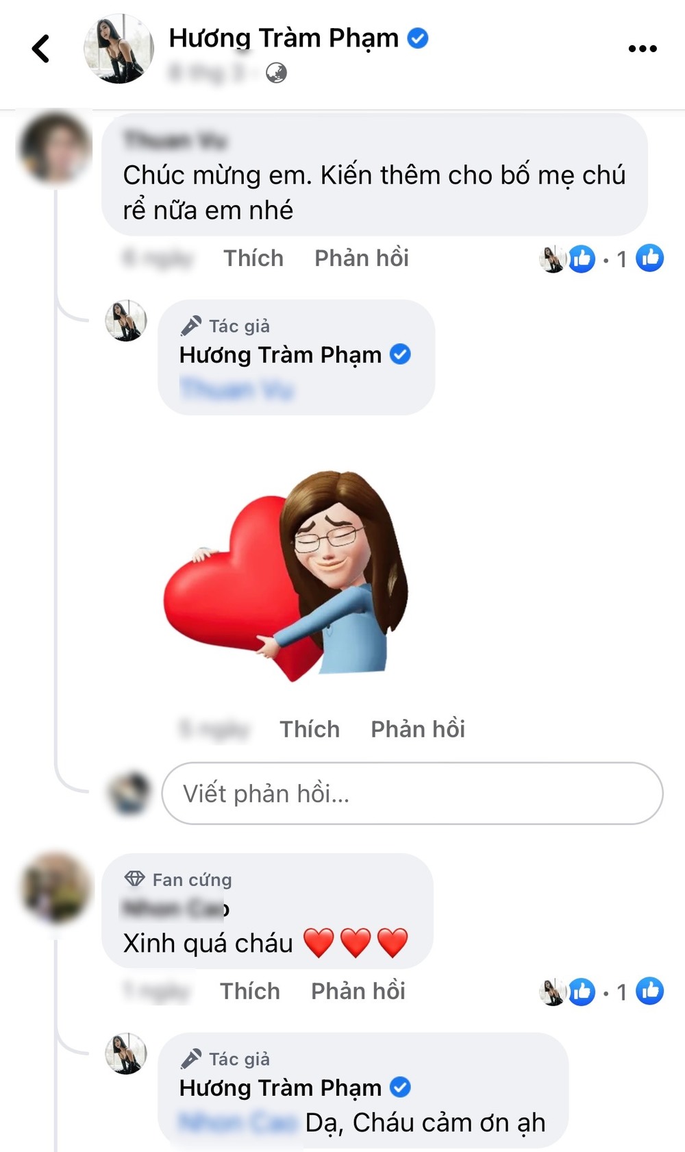  
Fan chúc mừng hạnh phúc của nữ ca sĩ. (Ảnh: Hương Tràm Phạm) - Tin sao Viet - Tin tuc sao Viet - Scandal sao Viet - Tin tuc cua Sao - Tin cua Sao