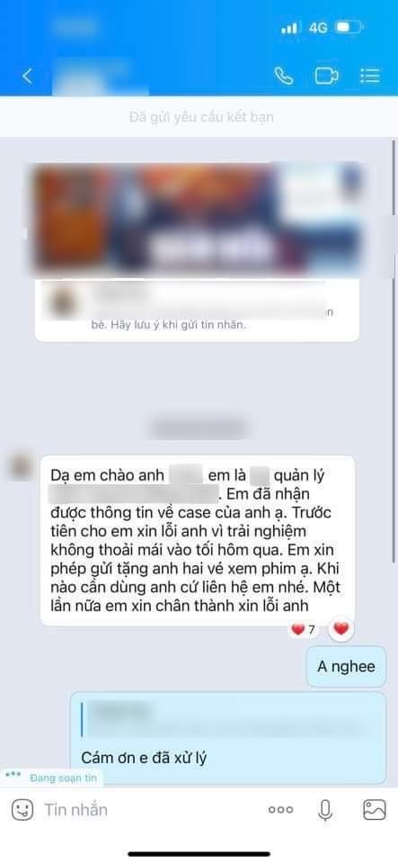  
Đại diện rạp phim xin lỗi khán giả sau sự việc không hay. (Ảnh: FB N.V) - Tin sao Viet - Tin tuc sao Viet - Scandal sao Viet - Tin tuc cua Sao - Tin cua Sao