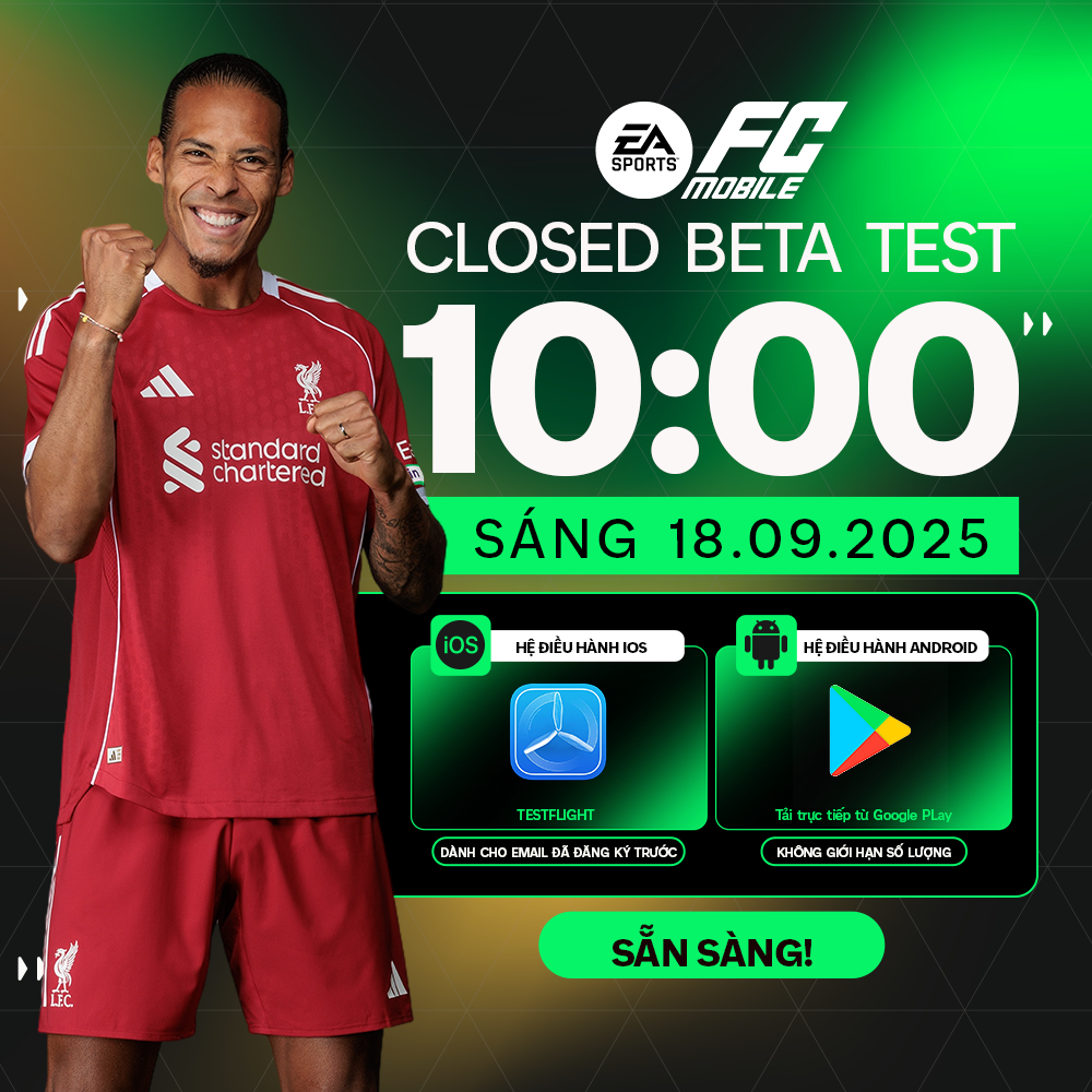 EA SPORTS FC MOBILE chính thức mở trải nghiệm sớm (Closed Beta Test)   
EA SPORTS FC MOBILE chính thức mở trải nghiệm sớm (Closed Beta Test)